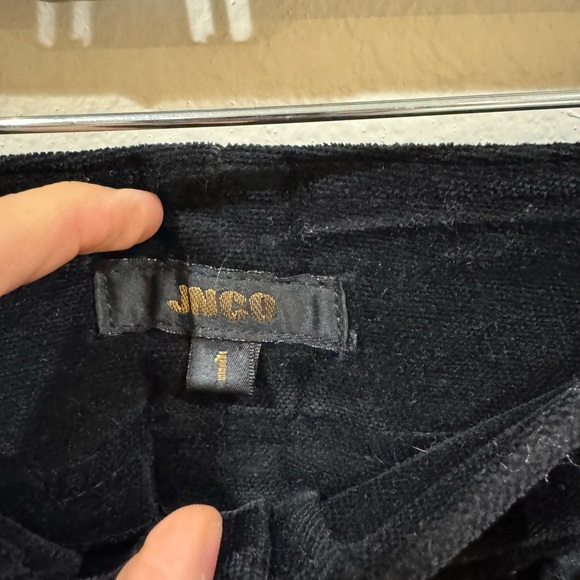 RARE Vintage JNCO Black Velvet Red Applique Flare Pants - Picture 7 of 7